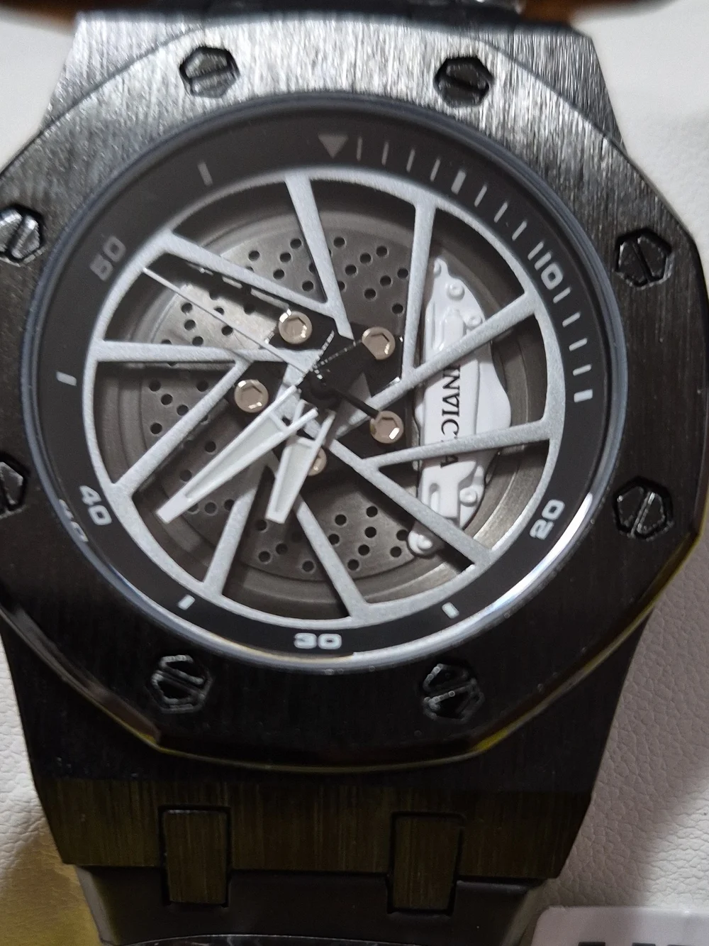 Invicta Speedway Rim Men's Stainless Steel Skeleton Dial Watch